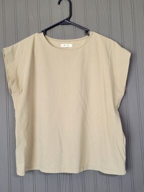 Madewell Relaxed Fit Muscle Shoulder Tee Sleeveless T-Shirt Tan Women's Medium